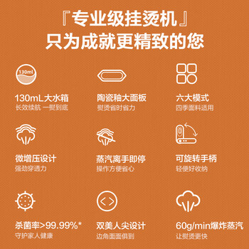 苏泊尔（SUPOR）挂烫机家用手持增压蒸汽熨烫机便携式小型高效除菌干湿双熨大功率电熨斗礼品团购 EGH902