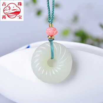 白玉饕餮文根付　提物 吊坠上衣　塑像　老玉　古玉 古玉老玉和田玉鸡骨白螭龙玉环吊坠古玉项坠玉佩饰配珠