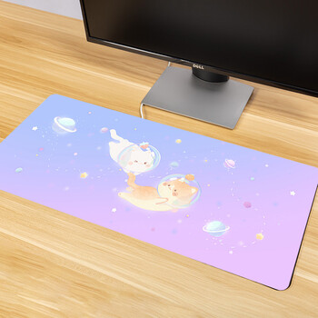 灵蛇（LINGSHE)皮质防水鼠标垫大号800MM*330MM*1.5MM办公桌垫电脑桌垫键盘垫鼠标垫  P85  快乐猫咪