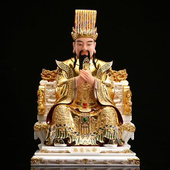 2022新款玉皇大帝神像圆通佛具玉母神像汉白玉玉皇大母娘娘玉帝道教