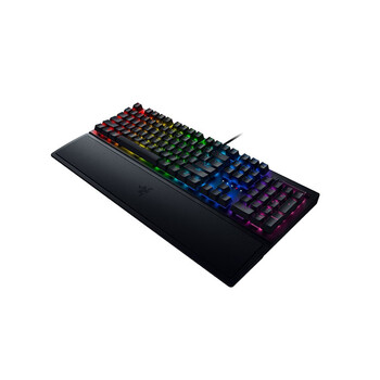 雷蛇（Razer）黑寡妇蜘蛛V3 机械键盘 游戏电竞电脑 全新透明机械轴 RGB灯效带腕托 104键 绿轴