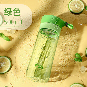 富光户外男女运动水杯塑料水杯便携学生杯子耐摔泡茶隔提绳绿色500ml 富光户外男女运动水杯塑料水杯便携学生杯子耐摔泡茶隔提绳绿色500ml