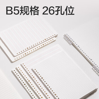 得力（deli）（deli)B5/60张行纭简彩英语活页芯替芯笔记本本子 学生考研必备