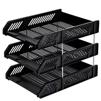 融银之汇(RYZH)0450 文件座文件盘三层塑料横式档案整理资料收纳架置物文件筐多层黑色文件架文件夹 融银之汇(RYZH)0450 文件座文件盘三层塑料横式档案整理资料收纳架置物文件筐多层黑色文件架文件夹