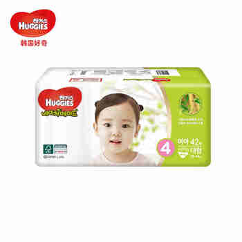 韩国好奇(Huggies) 天然之选纸尿裤 L42片 10-14kg 女宝