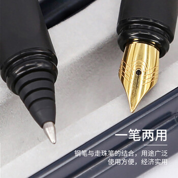 施耐德（Schneider）钢笔宝珠笔套装 成人学生练字双笔头签字笔 男女生日礼物-金色年华白色167802