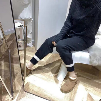 ugg羊绒裤ugg奶奶裤羊绒羊毛裤外穿束脚打底冬加厚烟管裤遮肉显瘦