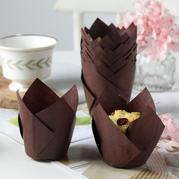 劣狐狐郁金香纸杯蛋糕马芬杯火焰杯diy麦芬蛋糕防油纸托玛芬杯子50个入烘焙模具郁金香纸杯50个深咖 图片价格品牌报价 京东