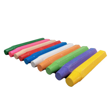 比比牛 儿童无尘粉笔 彩色水溶性绘画粉笔 10色10支装 BBN-FB10