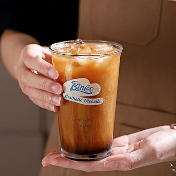 Bincoo玻璃咖啡杯家用冰美式透明杯子精致拿铁杯Dirty高颜值水杯