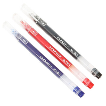 晨光（M&G）红色0.5mm学生大容量中性笔办公全针管签字笔三角笔杆水笔AGPV3401C 12支装