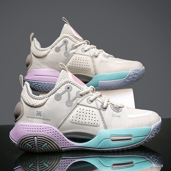 樱花粉篮球鞋男冬季加绒全城9棉花糖学生耐磨响声运动球鞋女棉花糖