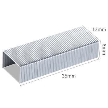 得力(deli)0027 省力订书钉/订书针 装订试卷文本 办公通用 银色 (500枚/盒)10盒装