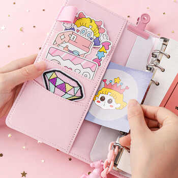 TaTanice 手账本套装 韩国ins可爱活页本网格纸胶带贴纸方格笔记本  16件套