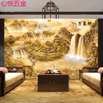 5d浮雕山水电视背景墙纸复古中式8d立体壁纸客厅沙发影视墙布壁画4款无缝无纺布 图片价格品牌报价 京东