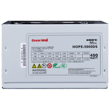 长城（Great Wall）额定400W HOPE-5000DS电脑电源 （75cm长线材/宽电压/温控风扇）