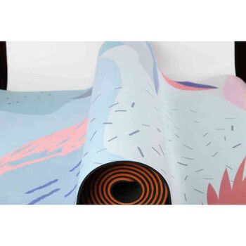 neumee专业出汗防滑吸湿减震居家耐用加宽麂皮绒天然橡胶瑜伽垫抽象