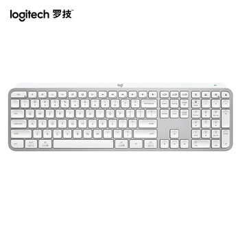 罗技（Logitech）大师系列 MX Keys S无线蓝牙键盘 超薄全尺寸 人体工学 智能背光 预设指令升级 带无线接收器 白色