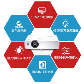 松下（Panasonic）PT-WX4201 投影仪办公室会议专用 白天商用投影机家庭影院（4300流明 高亮大屏 白天直投）