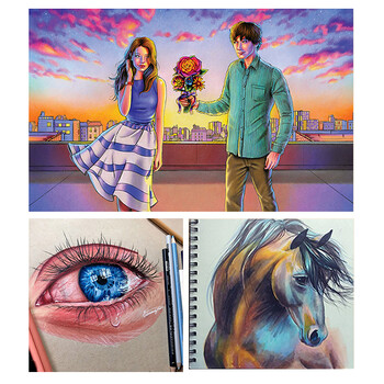 PRISMACOLOR霹雳马彩色铅笔72色油性大师级画笔套装绘画艺术写生手绘美国三福美术写生 PRISMACOLOR霹雳马彩色铅笔72色油性大师级画笔套装绘画艺术写生手绘美国三福美术写生