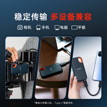 闪迪（SanDisk）500GB Nvme 移动固态硬盘（PSSD）E61至尊极速卓越版SSD 读速1050MB/s 手机直连笔记本外接硬盘