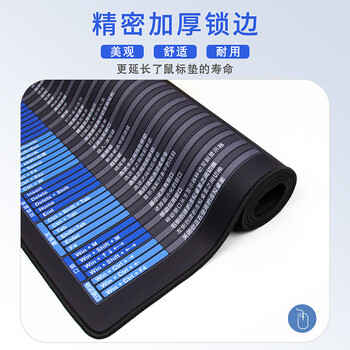 宜适酷（EXCO）Mac双系统快捷键鼠标垫桌垫大号 win快捷键苹果电脑办公键盘垫锁边900*400黑色9132