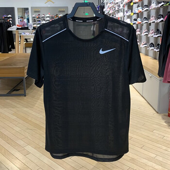 nike耐克男装夏季跑步健身训练休闲短袖drifit梭织宽松透气运动t恤aj