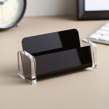 斯图（sitoo）名片座 亚克力透明名片盒收纳座 桌面办公名片展示盒 单格亚克力立式名片夹 常用款