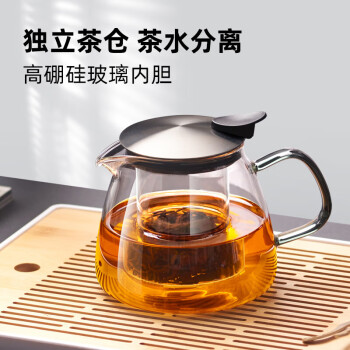 绿珠lvzhu 茶壶玻璃茶具700ml 大容量过滤煮茶器办公养生泡茶壶 家用加厚耐热玻璃壶 G511
