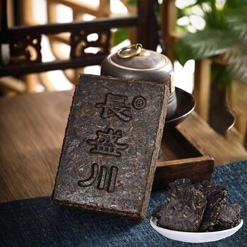 長盛川茶叶黑茶 贡砖茶350g 陈化三年老料砖茶熬煮内蒙奶茶喝湖北青砖茶