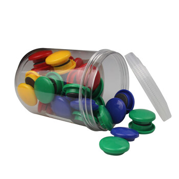 比比牛 白板磁粒 强磁44粒30mm磁扣磁铁磁吸磁力片 筒装圆形PNM-R3044