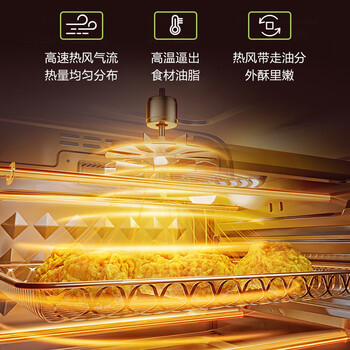 苏泊尔家用多功能空气炸锅电烤箱一体空气循环免翻面12L 小型烘焙可视玻璃门清新绿OJ12AK810