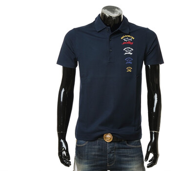 paulshark鲨鱼新款男士logo印花休闲百搭短袖polo衫22411202黑色13s