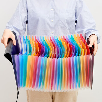 斯图sitoo A4风琴包文件收纳夹开学季学科袋多层可伸缩档案夹学生分类试卷册合同票据资料册 6279带盖12格