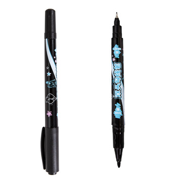 马培德Maped 双头记号笔黑色 美术勾线笔小学生儿童油性防水大小双头粗细描边手抄报手账标记笔746610CH