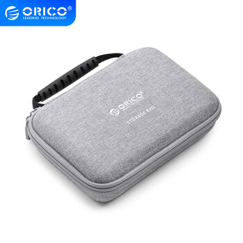 奥睿科(ORICO)3.5英寸机械硬盘保护包 数据线U盘耳机移动电源充电宝数码配件防震防摔收纳盒套 灰色HXA35