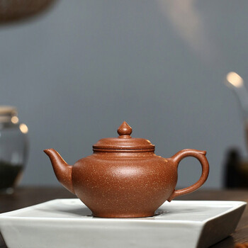 原矿七彩老段泥《笑樱》(双层盖)工艺美术师 鲍玉华