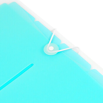 金得利 5格 A4横式手提风琴包大容量竖款文件夹 学生用试卷资料收纳包文件袋透明多层分类文件包 蓝色 DC7405