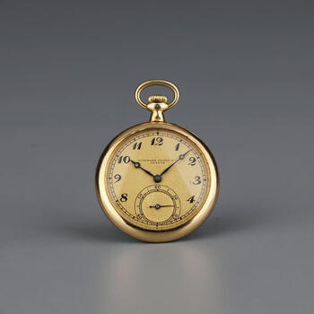 [全球拍] 爱彼 约1920年 18k黄金表冠上弦女士怀表 附银制表链