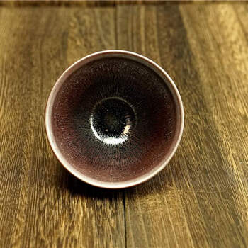 【柴烧彩毫盏】古拙沉稳 雅致内敛 游吾强 建阳建盏 r62