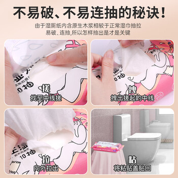 妇炎洁湿厕纸10抽/袋*10袋/包清洁湿巾可冲厕男女通用