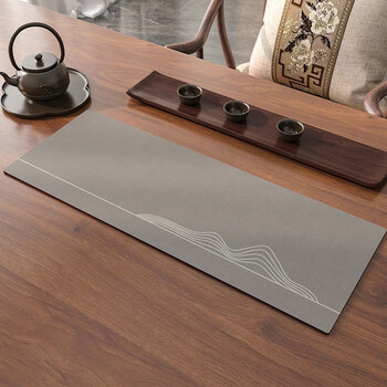 茵尚新中式桌布茶席茶桌垫布窄长条禅意茶巾垫子吸水茶台垫席窄条 此