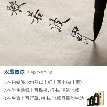漢墨 特制进口环保墨汁 毛笔书法国画用树脂胶墨液普浓500g 文房四宝创作练习毛笔墨汁