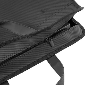 金得利经典直条纹立体手提包 双层隐形拉链男士商务包事务包公事包大容量多层分类收纳袋绅士黑 DC1915