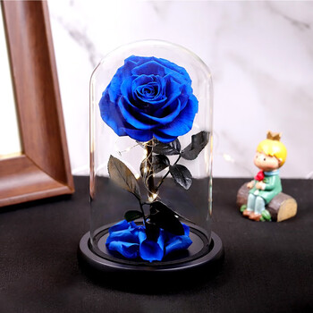 花思淳永生花玫瑰花蓝色妖姬礼盒玻璃罩摆件生日情人节礼物结婚纪念日送女朋友老婆爱人蓝色妖姬 两用款 图片价格品牌报价 京东