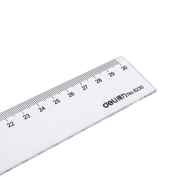 得力（deli）30cm办公通用直尺 测量绘图尺子 办公用品 6230 wm