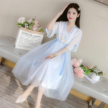回梦生花中式国风汉元素日常学生少女汉服改良夏季仙女款甜美仙女裙