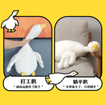 名创优品(MINISO)大白鹅系列毛绒公仔趴姿玩具抱枕睡觉室内卧室办公室生日礼物 名创优品(MINISO)大白鹅系列毛绒公仔趴姿玩具抱枕睡觉室内卧室办公室生日礼物