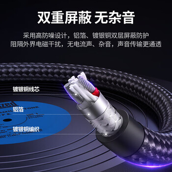 绿联（UGREEN）AV125 3.5mm公对公镀银音频线 AUX车载音响 手机连耳机音箱功放对录线 10米 40785