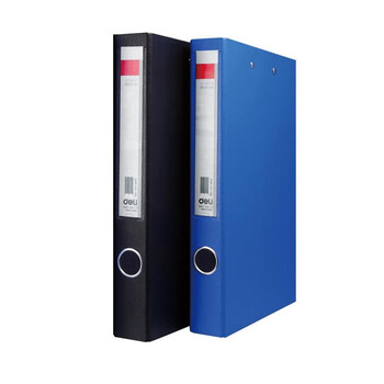 得力（deli）5456文件夹A4文件夹长押夹板夹资料夹垫板背宽34mm蓝色 3个